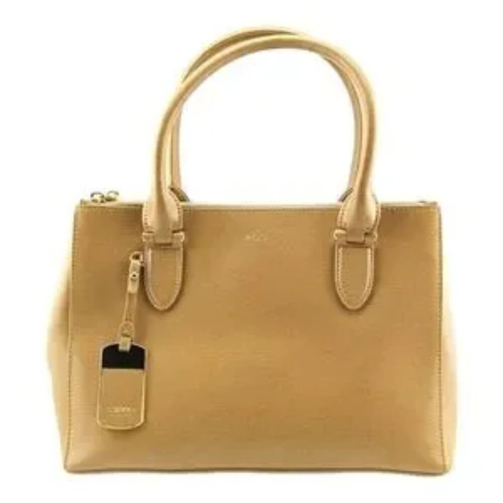 Lauren Ralph Lauren Newbury Genuine Leather Satchel Tote Crossbody